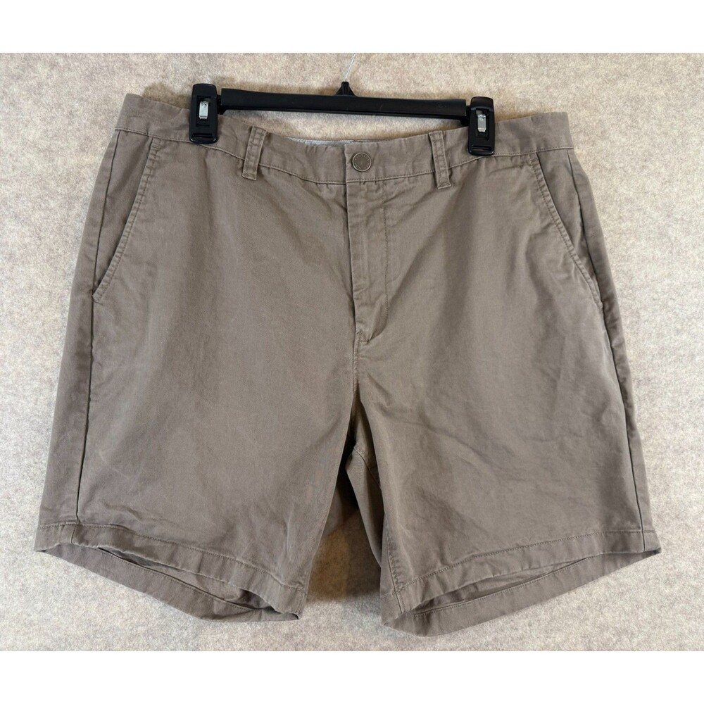 Bonobos Men's 35 Chino Shorts Brown Stretch Slim Fit Flat Front Cotton